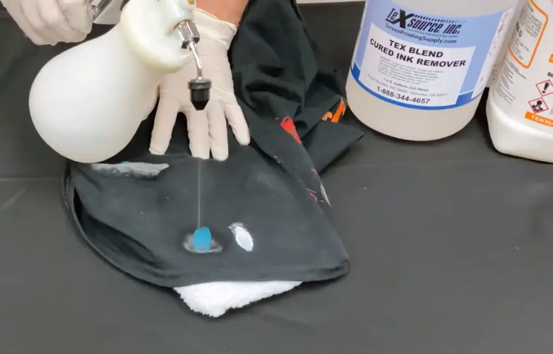 How do you remove screen printing from fabric?